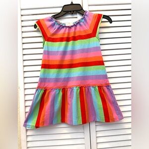 Hanna Andersson Rainbow Striped Dress 100% cotton